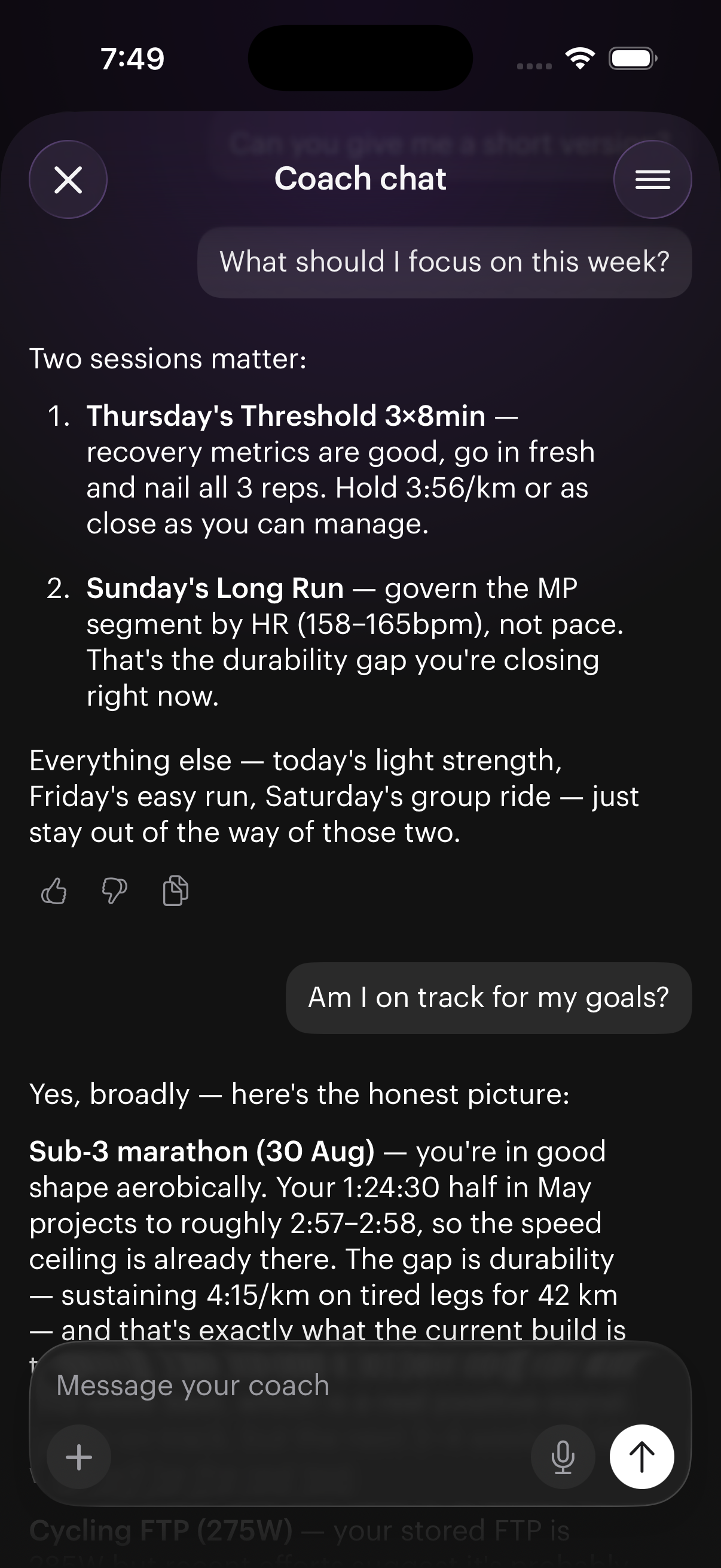 Taper coach chat
